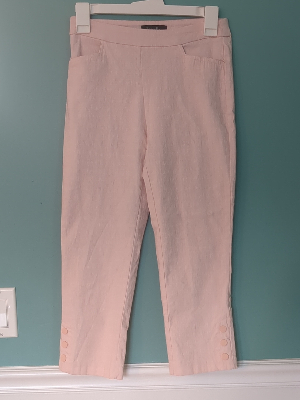Jenna Rose Peachy Pink, Pull On, Cropped, Flat Front, Millennium Small Pants